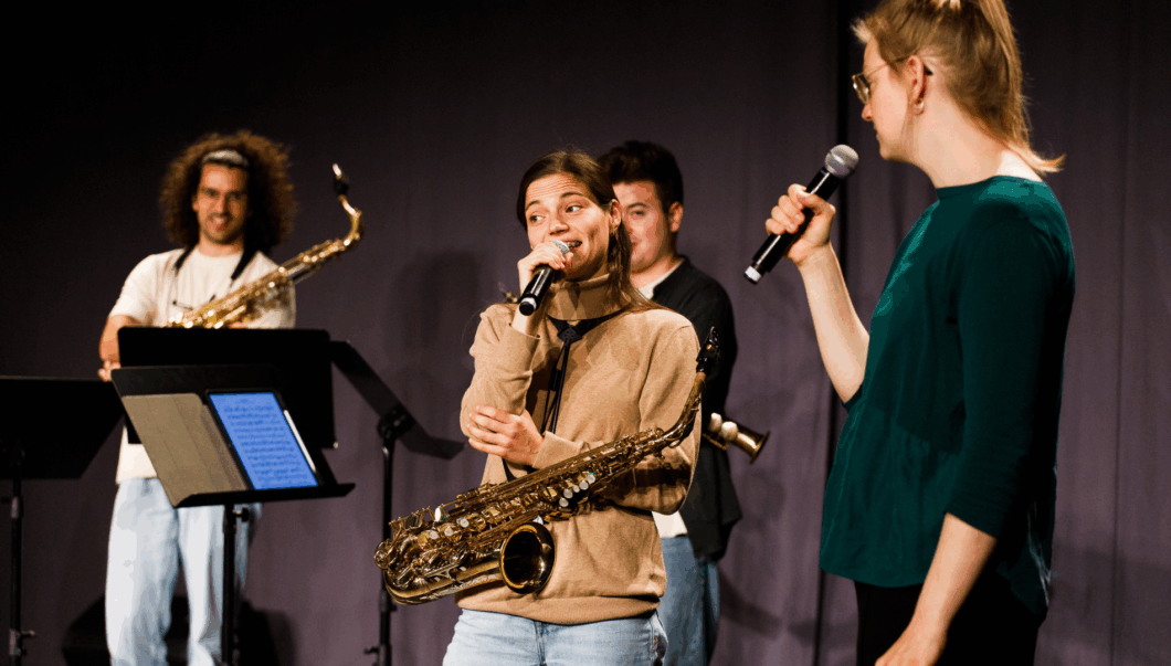 Das Maat Saxophone Quartet auf der Bühne im CAPE 10.